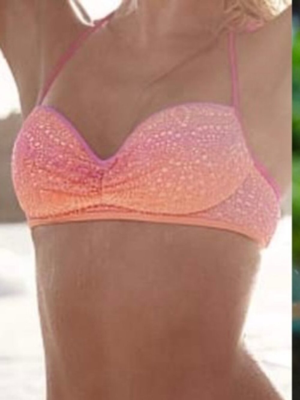 Victoria's Secret | Purple & Orange "The Getaway Halter" Bikini Top | Size 32D